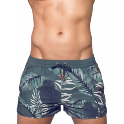 2Eros Print Hawaiian Swim Shorts S50 Forest Green (T9418)